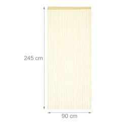 1 X Fadenvorhang In Beige - (L)245 X (B)90 Cm -Relaxdays relaxdays 1 x fadenvorhang in beige l 245 x b 90 cm 3