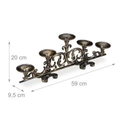 1 X Kerzenständer In Bronze - (B)59x (H)20 X (T)9,5 Cm -Relaxdays relaxdays 1 x kerzenstander in bronze b 59x h 20 x t 9 5 cm 3