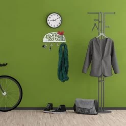 1 X Wandgarderobe In Braun - (B)39x (H)23 X (T)11,5 Cm -Relaxdays relaxdays 1 x wandgarderobe in braun b 39x h 23 x t 11 5 cm 4