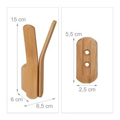 1 X Wandhaken "doppelt" In Natur 10 1 X Wandhaken "doppelt" In Natur -Relaxdays relaxdays 1 x wandhaken doppelt in natur 3