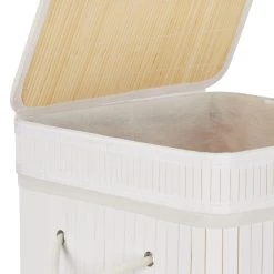 1 X Wäschekorb In Weiß - (B)36 X (H)63 X (T)36 Cm -Relaxdays relaxdays 1 x waschekorb in weiss b 36 x h 63 x t 36 cm 6