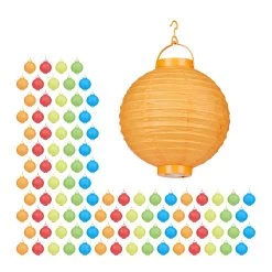 100x LED-Lampions In Mehrfarbig - Ø 20 Cm