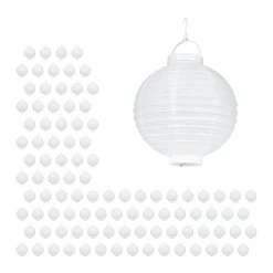 100x LED-Lampions In Weiß - Ø 20 Cm