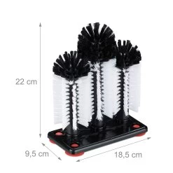 10x Gläserspülbürste In Weiß/Schwarz - (B)18,5 X (H)22 X (T)9,5 Cm -Relaxdays relaxdays 10x glaserspulburste in weiss schwarz b 18 5 x h 22 x t 9 5 cm 3