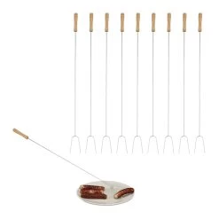 10x Grillspieß In Silber/ Natur - 80 Cm -Relaxdays relaxdays 10x grillspiess in silber natur 80 cm 7
