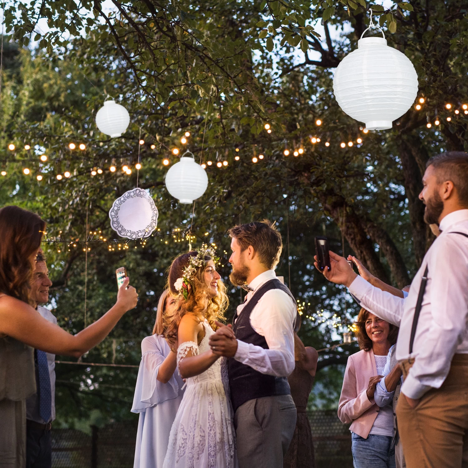 10x Lampions In Weiß - Ø 20 Cm 3 10x Lampions In Weiß - Ø 20 Cm – Bild 3