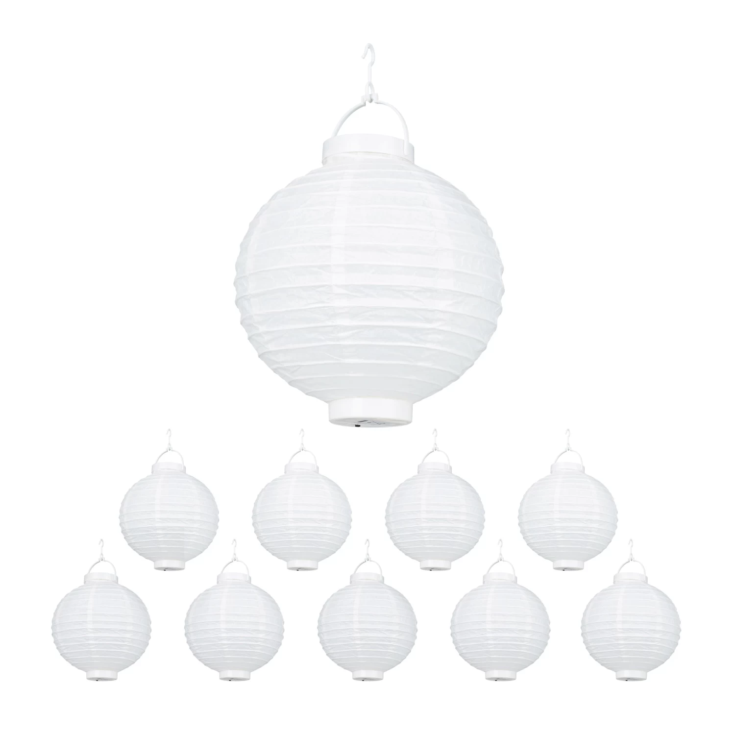 10x Lampions In Weiß - Ø 20 Cm 8 10x Lampions In Weiß - Ø 20 Cm – Bild 8