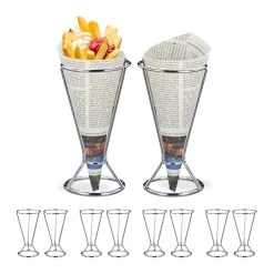 10x Pommeshalter In Silber -Relaxdays relaxdays 10x pommeshalter in silber 7