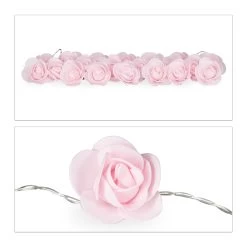 10x Rosenlichterkette In Rosa - (L)3,3 M