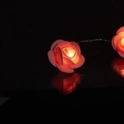 10x Rosenlichterkette In Rosa - (L)3,3 M -Relaxdays relaxdays 10x rosenlichterkette in rosa l 3 3 m 6