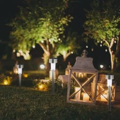 10x Solarleuchte Weißes Licht In Silber -Relaxdays relaxdays 10x solarleuchte weisses licht in silber 2