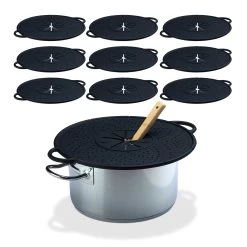 10x Überkochschutz In Schwarz - Ø 30 Cm -Relaxdays relaxdays 10x uberkochschutz in schwarz o 30 cm 3
