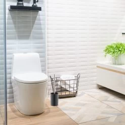 10x WC-Garnitur In Weiß -Relaxdays relaxdays 10x wc garnitur in weiss 4