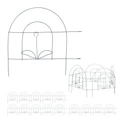 15tlg. Beetzaun Set In Grün - (B)735 X (H)34,5 Cm