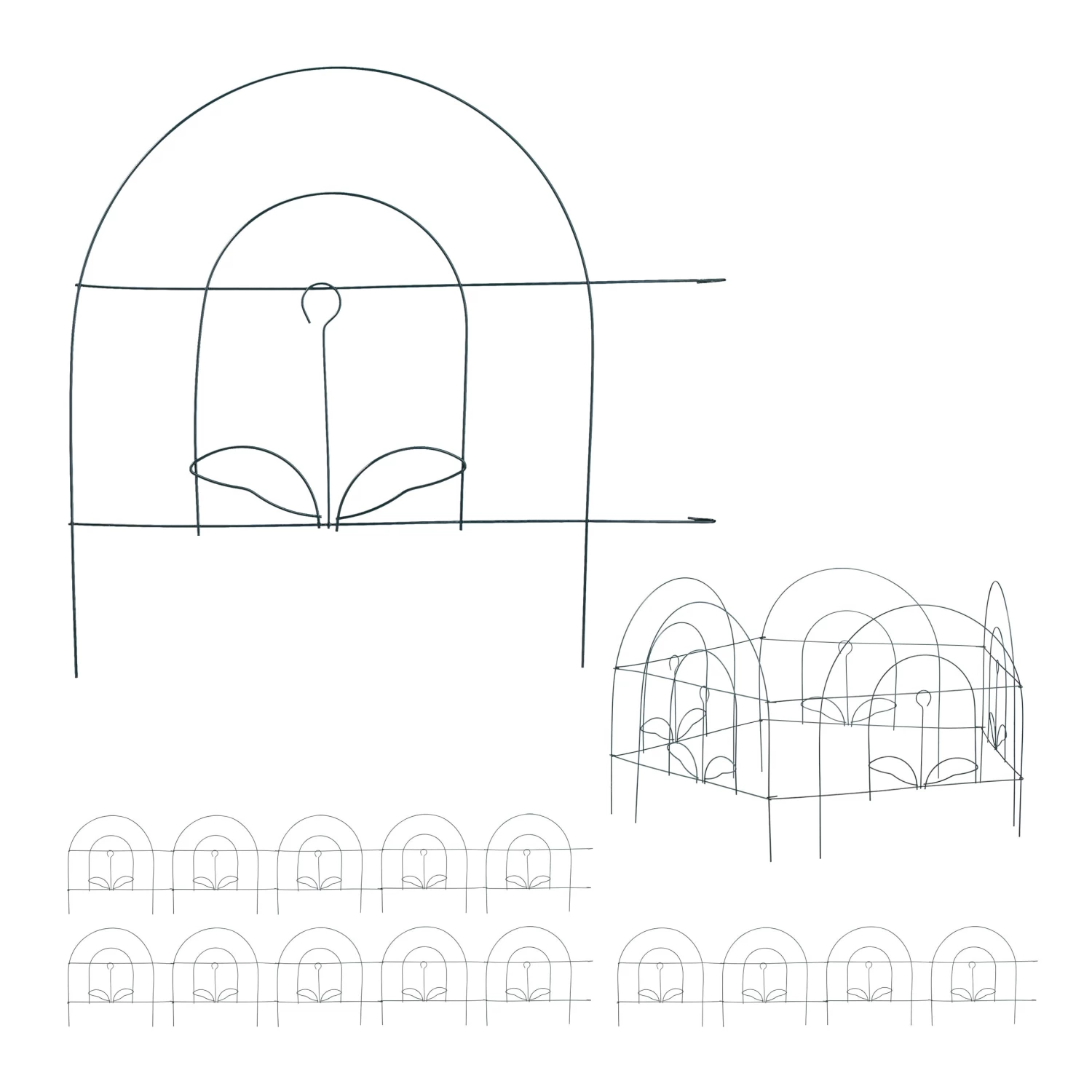 15tlg. Beetzaun Set In Grün - (B)735 X (H)34,5 Cm 1 15tlg. Beetzaun Set In Grün - (B)735 X (H)34,5 Cm