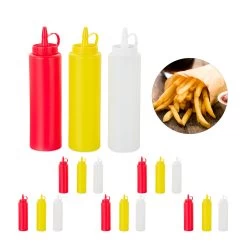 18x Squeezeflasche In Rot/Gelb/Weiß