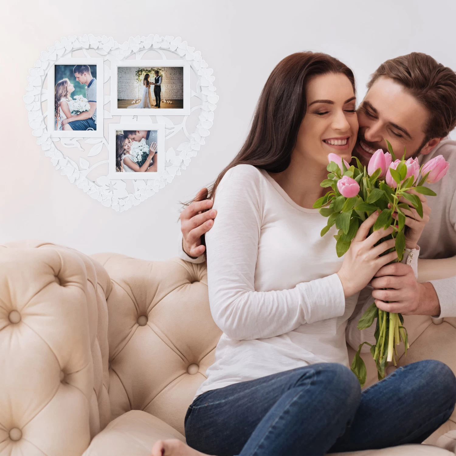 1x Herz Bilderrahmen In Weiß 2 1x Herz Bilderrahmen In Weiß – Bild 2