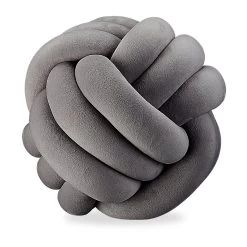 1x Knotenkissen In Dunkelgrau - Ø 25 Cm