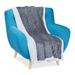 1x Kuscheldecke In Grau/ Weiß - (B)150 X (T)200 Cm