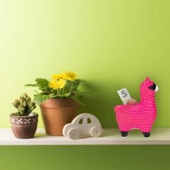 1x Lama-Spardose In Pink -Relaxdays relaxdays 1x lama spardose in pink 4