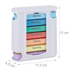 1x Pillendose In Weiß/Bunt -Relaxdays relaxdays 1x pillendose in weiss bunt 3