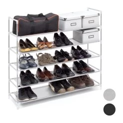 1x Schuhregal In Weiß - (B)87 X (H)90,5 X (T)29,5 Cm -Relaxdays relaxdays 1x schuhregal in weiss b 87 x h 90 5 x t 29 5 cm 7