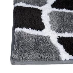 2 Tlg. Badgarnitur Wellenmuster In Grau -Relaxdays relaxdays 2 tlg badgarnitur wellenmuster in grau 3