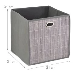 2 X Aufbewahrungskorb In Grau - (B)31 X (H)31 X (T)31 Cm -Relaxdays relaxdays 2 x aufbewahrungskorb in grau b 31 x h 31 x t 31 cm 3