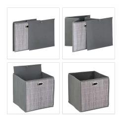 2 X Aufbewahrungskorb In Grau - (B)31 X (H)31 X (T)31 Cm -Relaxdays relaxdays 2 x aufbewahrungskorb in grau b 31 x h 31 x t 31 cm 5