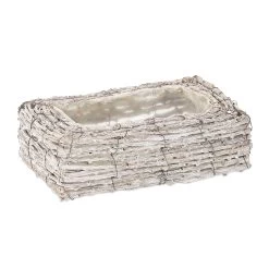 2 X Blumentopf In Weiß/ Natur - (B)27 X (H)8 X (T) 17 Cm