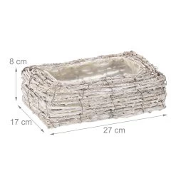 2 X Blumentopf In Weiß/ Natur - (B)27 X (H)8 X (T) 17 Cm -Relaxdays relaxdays 2 x blumentopf in weiss natur b 27 x h 8 x t 17 cm 3