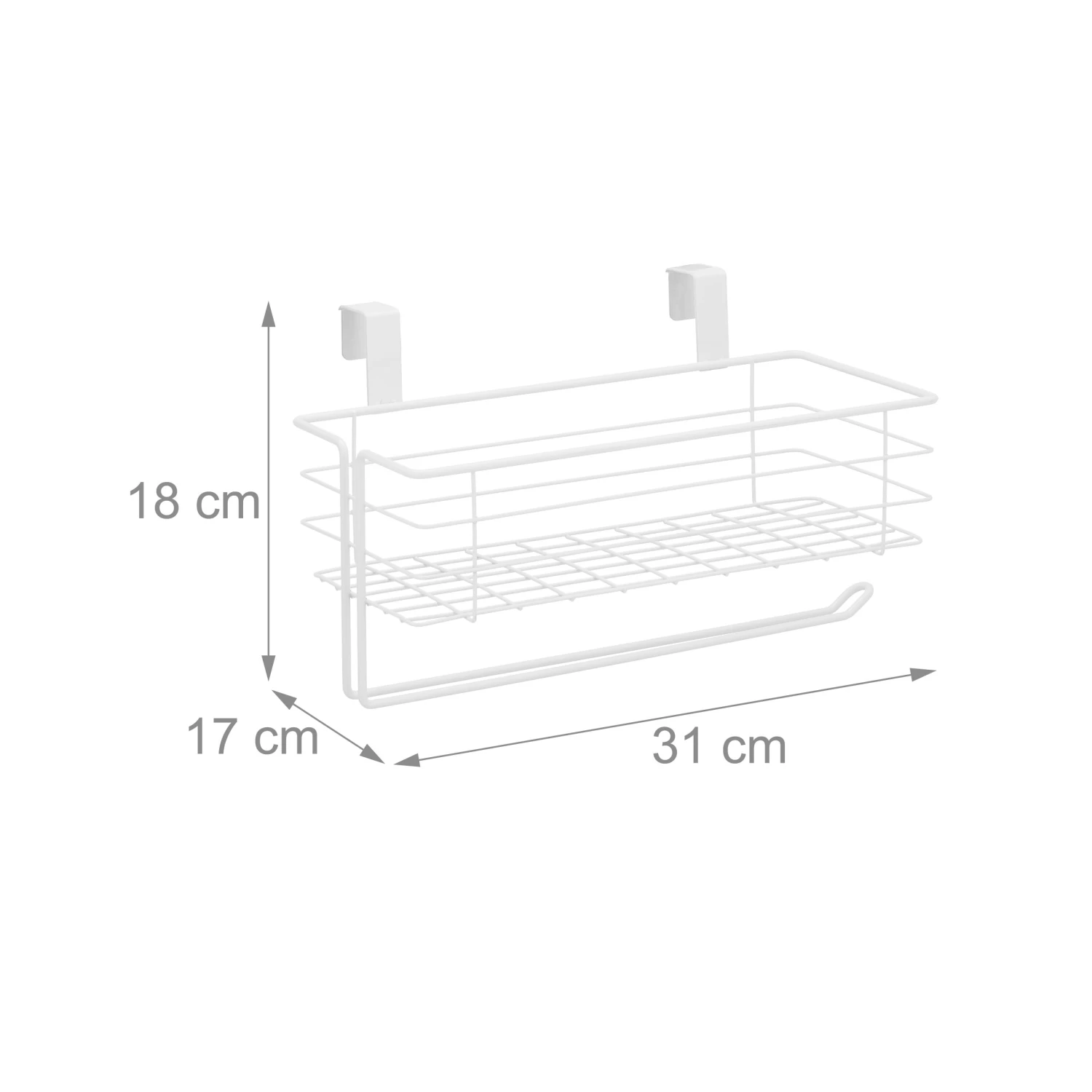 2 X Einhängekorb In Weiß - (B)31x (H)18 X (T)17 Cm 4 2 X Einhängekorb In Weiß - (B)31x (H)18 X (T)17 Cm – Bild 4