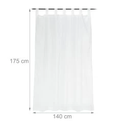 2 X Gardine In Weiß - (B)140 X (H)175 Cm -Relaxdays relaxdays 2 x gardine in weiss b 140 x h 175 cm 3