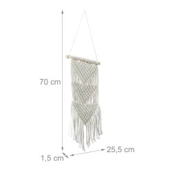 2 X Makramee Wandbehang In Creme - (B)25,5 X (H)70 Cm 11 2 X Makramee Wandbehang In Creme - (B)25,5 X (H)70 Cm -Relaxdays relaxdays 2 x makramee wandbehang in creme b 25 5 x h 70 cm 3