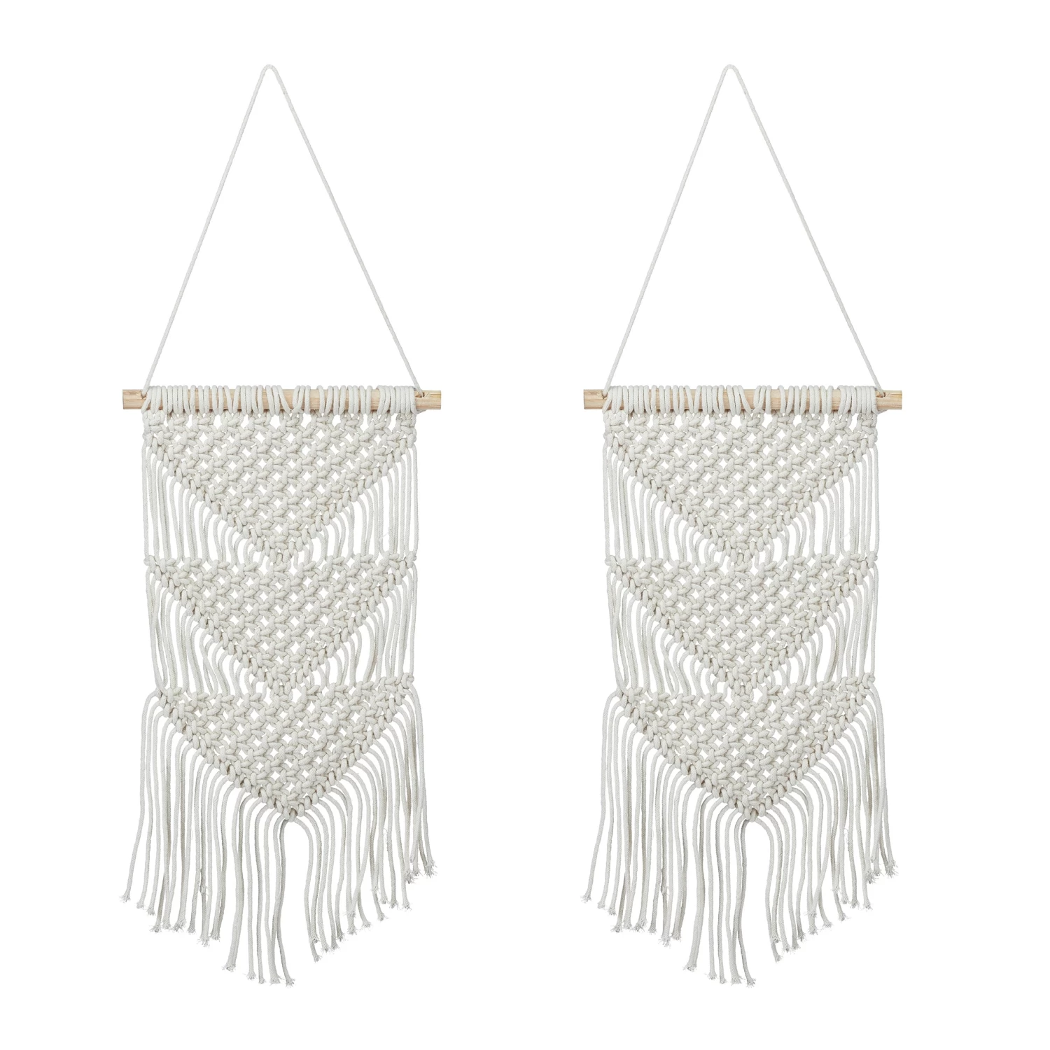 2 X Makramee Wandbehang In Creme - (B)25,5 X (H)70 Cm 8 2 X Makramee Wandbehang In Creme - (B)25,5 X (H)70 Cm – Bild 8