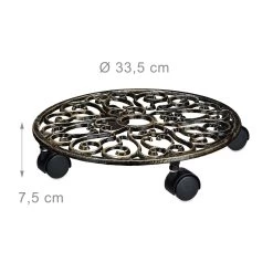 2 X Pflanzenroller In Bronze - Ø 33,5 Cm -Relaxdays relaxdays 2 x pflanzenroller in bronze o 33 5 cm 3