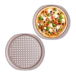 2 X Pizzablech In Braun - ∅ 29,5 Cm -Relaxdays relaxdays 2 x pizzablech in braun 29 5 cm 6