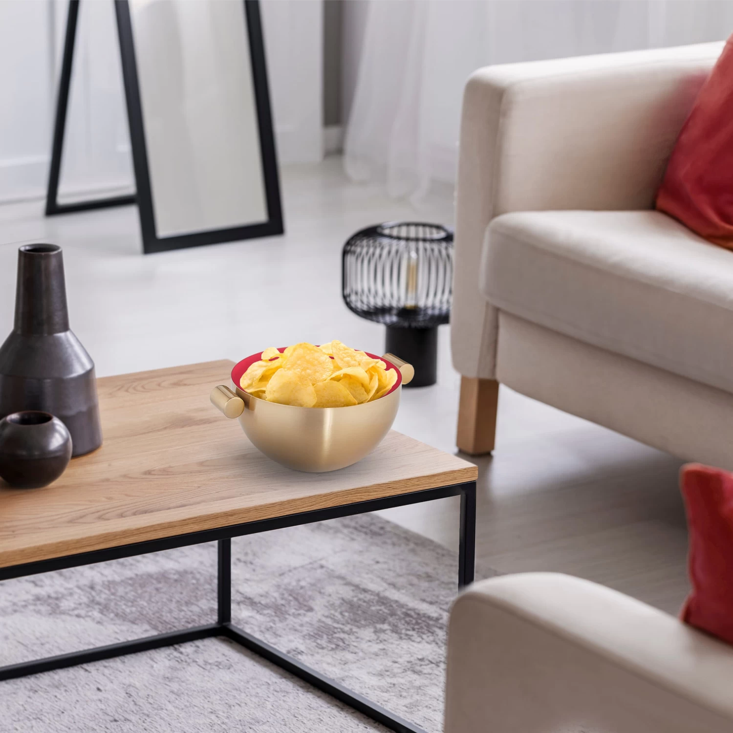 2 X Servierschüssel In Gold/ Rot 2 2 X Servierschüssel In Gold/ Rot – Bild 2