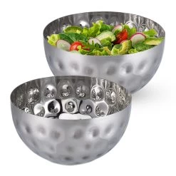 2 X Servierschüssel In Silber - (H)10,5 X Ø 20 Cm