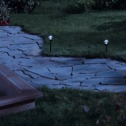 2 X Solarlampe "Kugel" In Silber/ Transparent -Relaxdays relaxdays 2 x solarlampe kugel in silber transparent 2