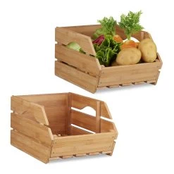 2 X Stapelkiste In Natur - (B)27 X (H)20,5 X (T)38 Cm -Relaxdays relaxdays 2 x stapelkiste in natur b 27 x h 20 5 x t 38 cm 7