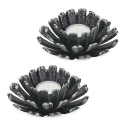 2 X Teelichthalter In Silber - (H)6 X Ø 13,5 Cm -Relaxdays relaxdays 2 x teelichthalter in silber h 6 x o 13 5 cm 7