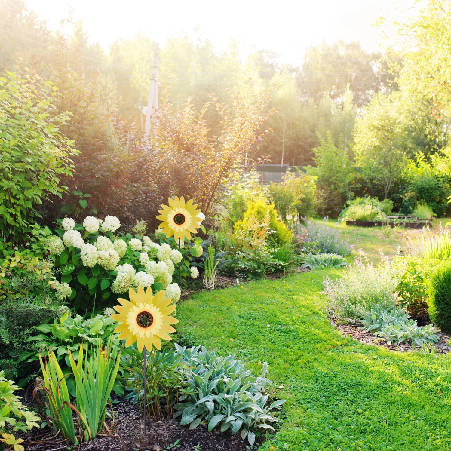 2 X Windrad "Sonnenblume" In Gelb - (B)29 X (H)76 X (T)8 Cm 2 2 X Windrad "Sonnenblume" In Gelb - (B)29 X (H)76 X (T)8 Cm – Bild 2