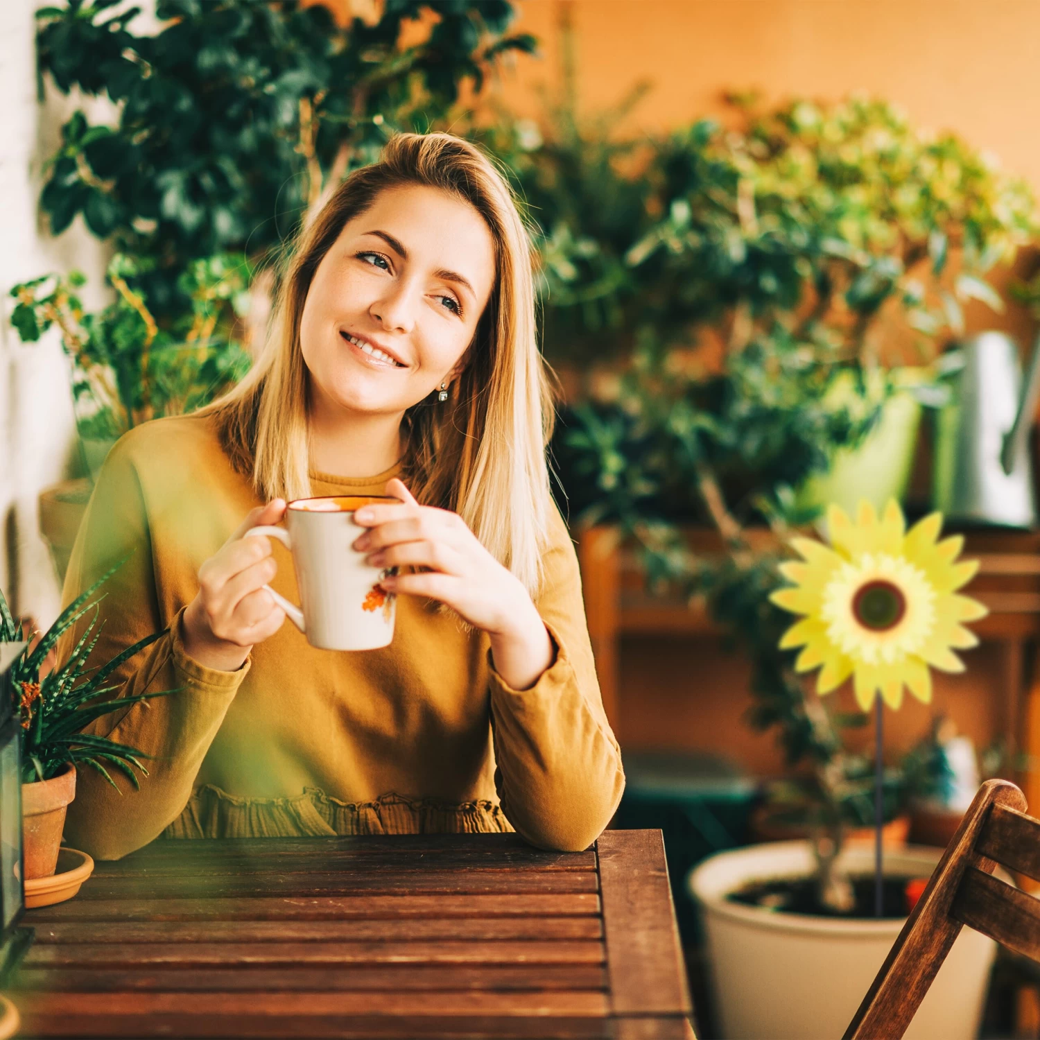 2 X Windrad "Sonnenblume" In Gelb - (B)29 X (H)76 X (T)8 Cm 3 2 X Windrad "Sonnenblume" In Gelb - (B)29 X (H)76 X (T)8 Cm – Bild 3