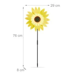 2 X Windrad "Sonnenblume" In Gelb - (B)29 X (H)76 X (T)8 Cm 10 2 X Windrad "Sonnenblume" In Gelb - (B)29 X (H)76 X (T)8 Cm -Relaxdays relaxdays 2 x windrad sonnenblume in gelb b 29 x h 76 x t 8 cm 3