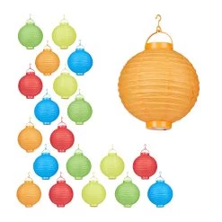 20x LED-Lampions In Mehrfarbig - Ø 20 Cm