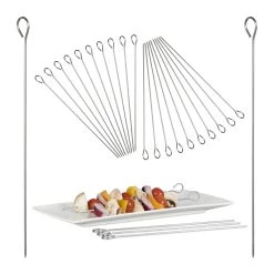 20x Schaschlikspieße In Silber 7 20x Schaschlikspieße In Silber -Relaxdays relaxdays 20x schaschlikspiesse in silber 3