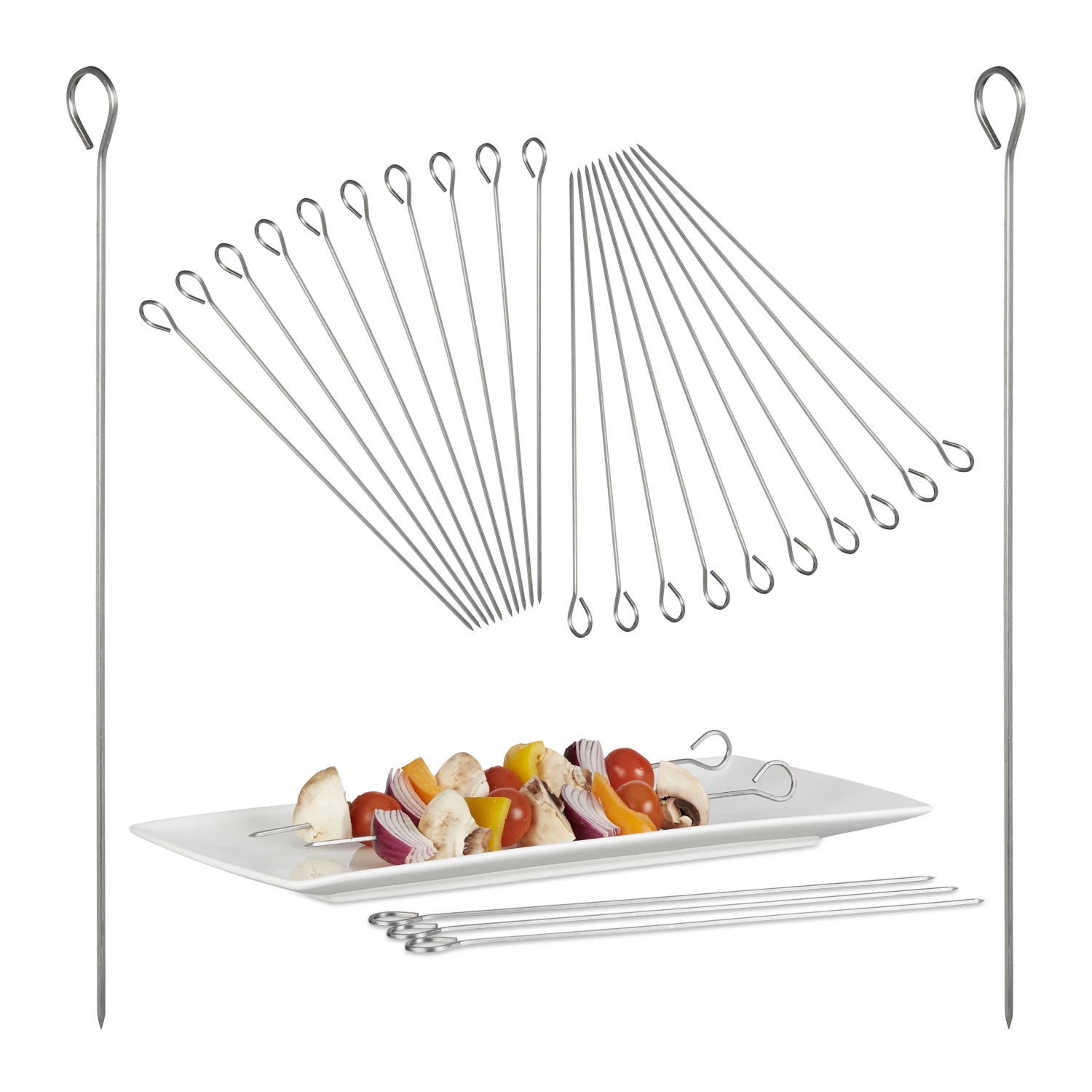 20x Schaschlikspieße In Silber 4 20x Schaschlikspieße In Silber – Bild 4