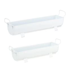 2er-Set: Blumenkasten Dachrinne In Weiß