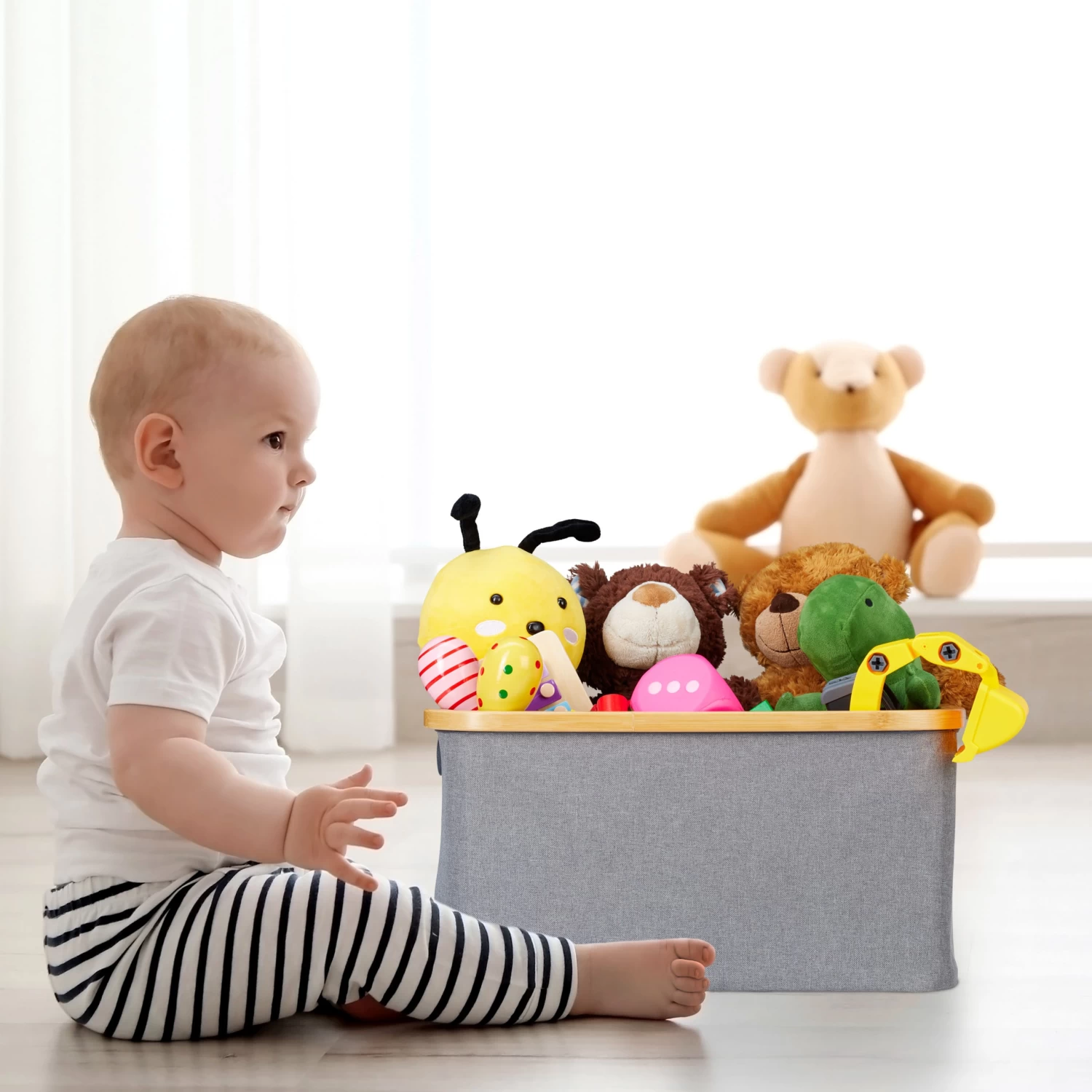 2x Aufbewahrungsbox In Grau - (B)45,5 X (H)22,5 X (T)35,5 Cm 2 2x Aufbewahrungsbox In Grau - (B)45,5 X (H)22,5 X (T)35,5 Cm – Bild 2